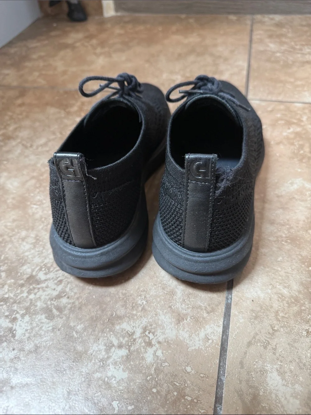 Cole Haan Black Knit Lace-Up Sneakers - Picture 3 of 5